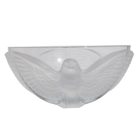 Frosted Crystal Bird Centerpiece Bowl
