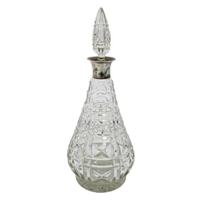 Antique Sterling and Crystal Decanter