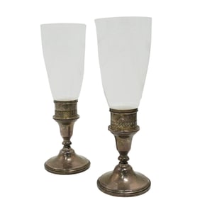 Pair of Vintage Towle Weighted Sterling Silver Candlesticks
