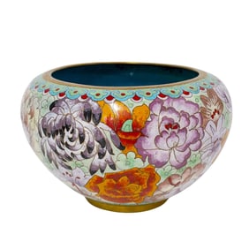 Chinese Cloisonne Floral Bowl