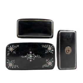 (3 pcs) Wooden Lacquer Trinket Boxes