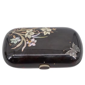 Tortoise Hued and Mother of Pearl Inlay Trinket Box