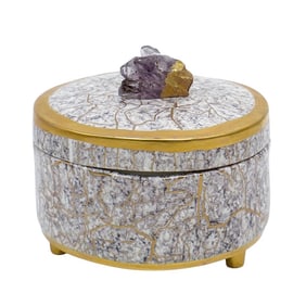 Michael Wainwright Porcelain and Amethyst Trinket Box