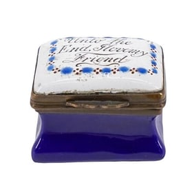Antique Battersea Porcelain Patch Box
