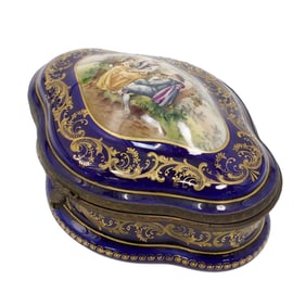 Vintage French Porcelain Vanity Box