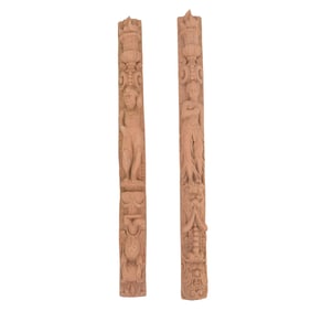 (2 Pc) Terracotta Wall Ornamental Plaques