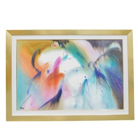 Signed "Rosa" Abstract Watercolor