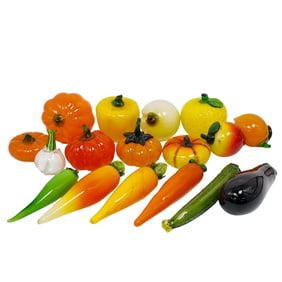 (17 pcs) Murano Glass Fruits & Vegetables
