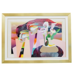 Ned Moulton (American, B. 1937) Abstract Art Glass Wall Sculpture