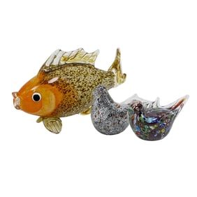 (3 pcs) Assorted Art Glass Animals