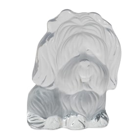 Frosted Glass Shih Tzu Dog Sculpture