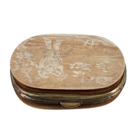 Antique Carved Bone Coin Wallet