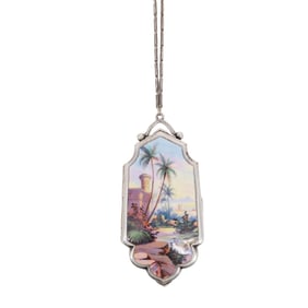 Antique Silver and Enameled Compact