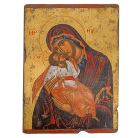 Orthodox Christian Icon of the Virgin Mary w/ Infant Jesus