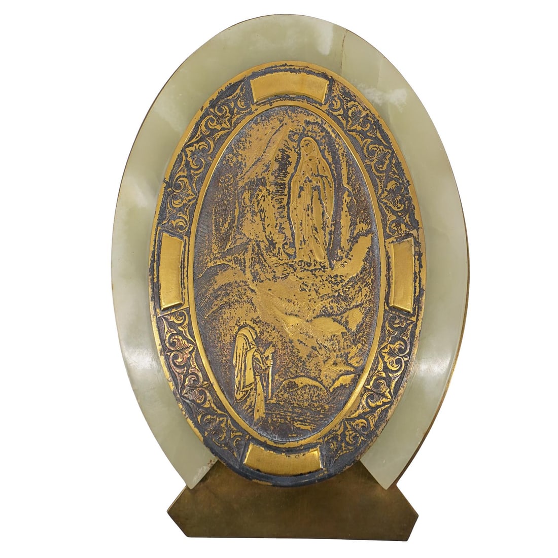 French Brass & Onyx Religious Icon (1 of 4)