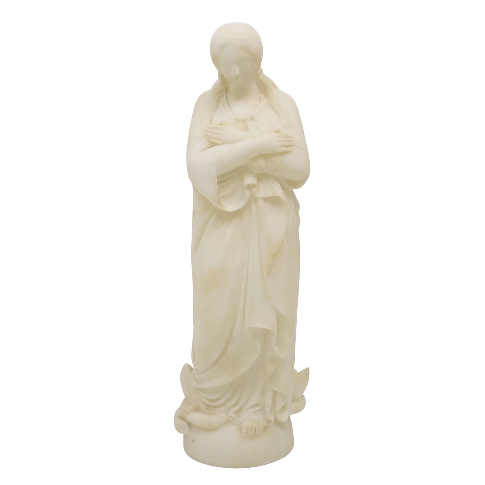Carved Alabaster Virgin Mary (1 of 6)