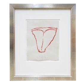 Signed German Abstract Pastel Sketch
