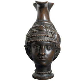 Antique Bronze Figural Vase