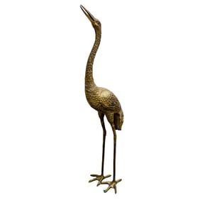 Large Gilt Bronze Crane