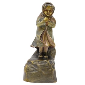 Antique "Simond" Polychromed Bronze Figure
