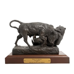 "Bear & Bull" Bronze Statue Replica
