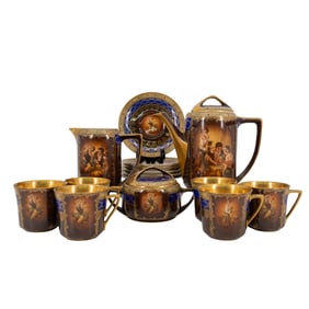 (15 Pc) Antique Royal Vienna Porcelain Coffee Set