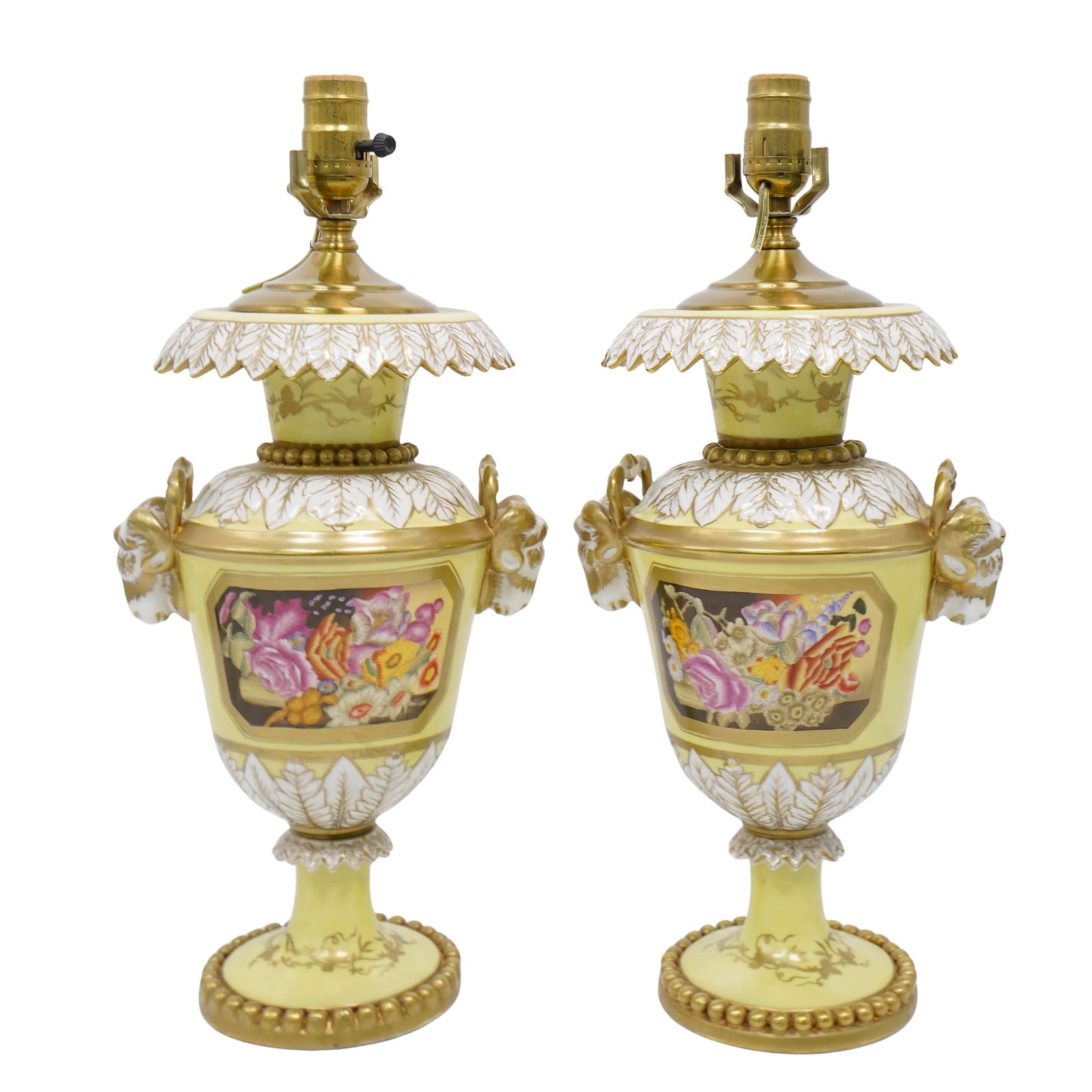 Pair Of Sevres Style Converted Porcelain Urns (1 of 6)