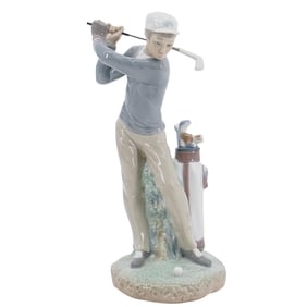 Lladro "Male Golfer" Glazed Porcelain Figurine