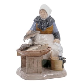 Bing & Grondahl "Old Lady Selling Fish" Figurine
