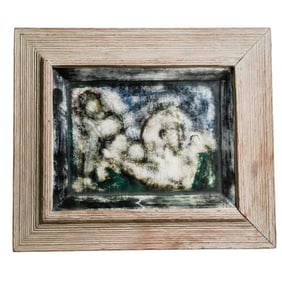 Mid-Century Porcelain Nude Painted Plaque