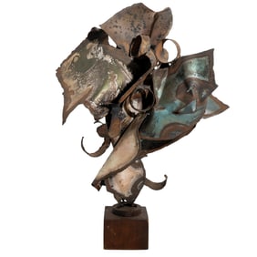Reclaimed Metal Abstract Sculpture