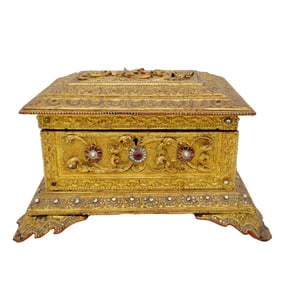 Antique Southeast Asian Gilt Carved Box
