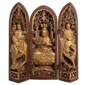 Tibetan Buddhist Triptych