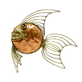 Signed Barry R. Chevalier Mixed Metal Fish