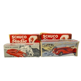 (4 Pc) Vintage Schuco Toy Cars