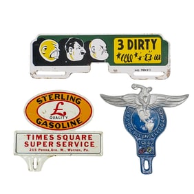 (3 Pc) Vintage License Plate Toppers