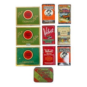 (10 Pc) Vintage Tobacco and Cigarette Tins