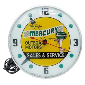 Vintage Mercury Boat Motors Advertising Clock