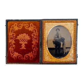 Antique Rare Quarter Plate Circus Performer Photo