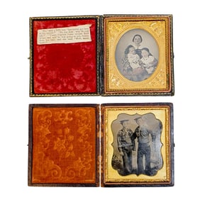 (2 Pc) Antique Tintype & Ambrotype American Sailors and Family Photos