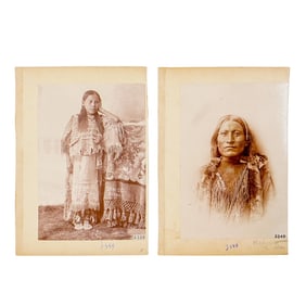 (2 Pc) 1860s Original Ute Plains Native American Photos