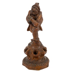 Hand-Carved Wood Gnome Pencil Holder