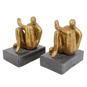 Pair of MCM Gilt Metal Figural Bookends