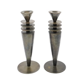Pair of MCM Brass Candle Sticks