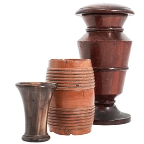(3 pcs) Antique Pounce Pots and Cup