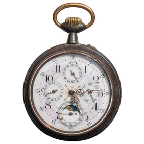 Antique French "Acier Garanti" Steel Pocket Watch