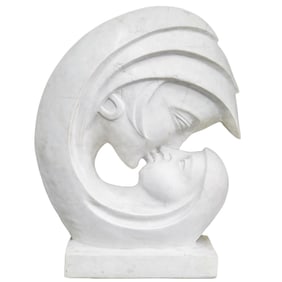 Large "Mother and Child" Marble Sculpture