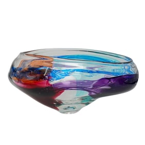 Large Leon Applebaum (American, B . 1945) Glass Centerpiece