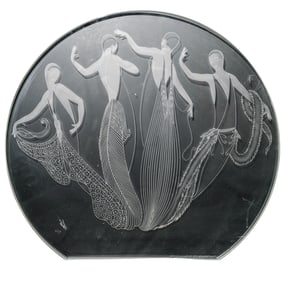 Erte (Russian/French, 1892-1990) Etched Luminiere Crystal Relief
