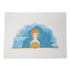 Erte (Russian/French, 1892-1990) "The Storm" Serigraph